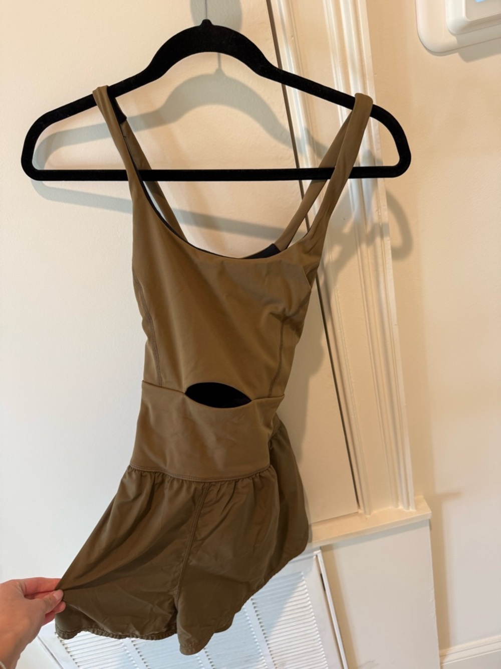 FP Movement by Free People Olive Green Cutout Romper Size Small